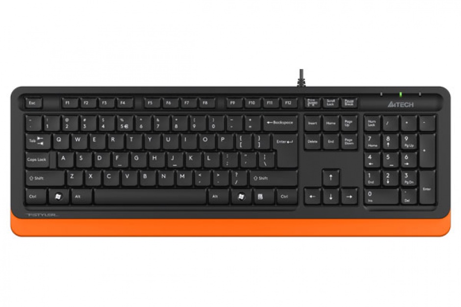 Imagine Tastatura A4Tech Fstyler USB Negru/Orange, FK10 Orange-1